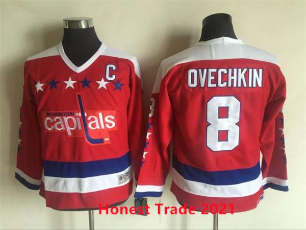 Kinder Washington Capitals Eishockey Trikot Retro Alex Ovechkin #8 Red